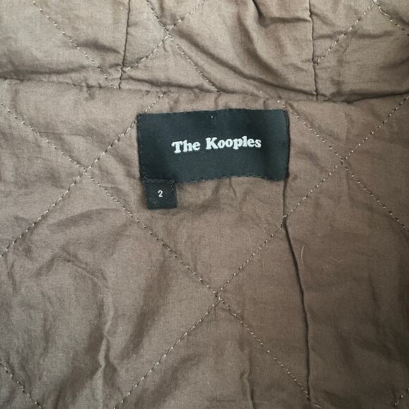 The Kooples Longline Cotton Utility Parka Coat Jacket Khaki Brown Size 2 - Picture 8 of 10
